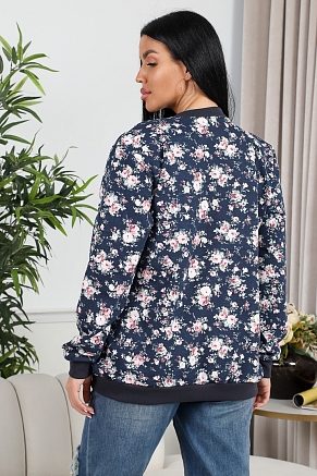 Женская толстовка Бомбер 750 / синий/роза