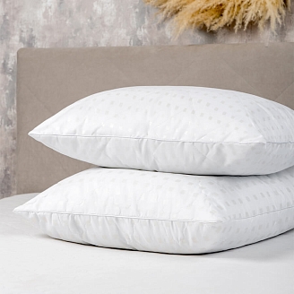 Подушка "Лебяжий пух" тик ПТБ / Белая (молния)