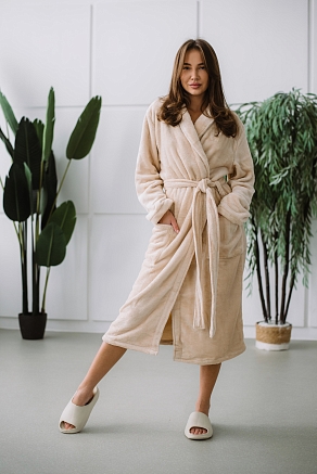 Женский халат Велсофт шалька г/кр / Расцветки в ассортименте