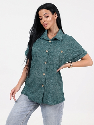 Женский жакет ЛЁН ЖК-62-РУБ / Зеленый