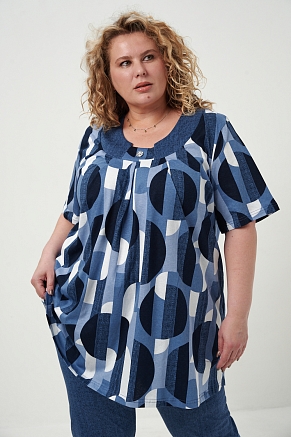 Женский костюм с бриджами 83607 / синий