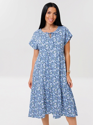 Женское платье Пл-64(К) / Голубой (мелкие цветы)