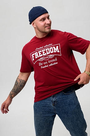 Мужская футболка 8503/1 / бордовый+свобода