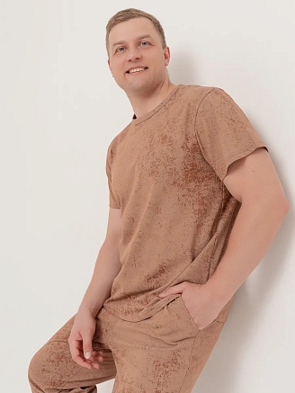 Мужская пижама "Туман" арт. мк1286бж / Бежевый
