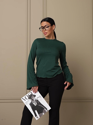 Женский лонгслив мод.2028/4 / Зеленый