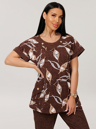 Женский костюм К-119(К) / Коричневый (узоры)