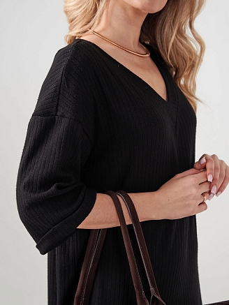 Женское платье "Ангора" 2418-Л / Черный