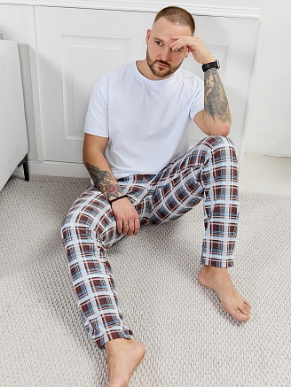 Мужские брюки Тор-1.1 / клетка разноцветная