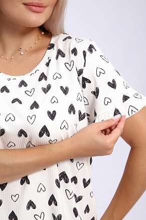 Женская пижама 940 / Черный/сердечки