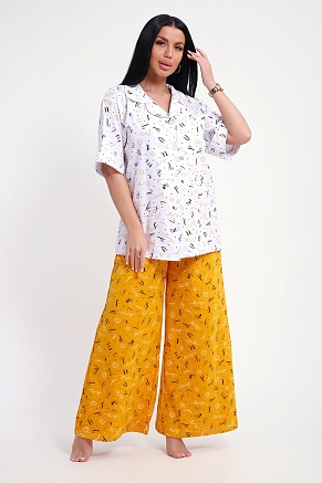 Женский костюм 29035 / бело-желтый