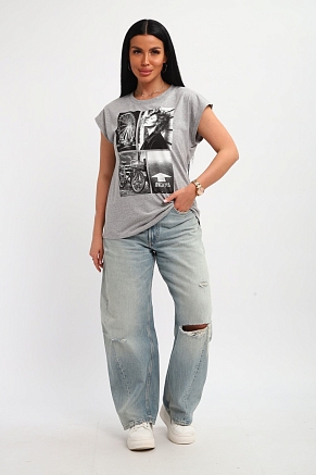 Женская футболка 85669 / серый