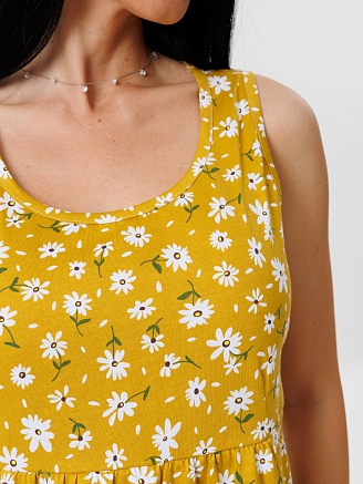 Женский сарафан С-82(К) / Горчичный (цветы)