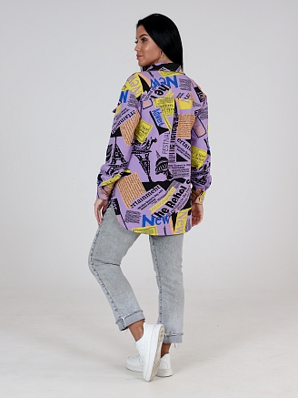 Женский жакет ЖФ-51 / Сирень с желтым