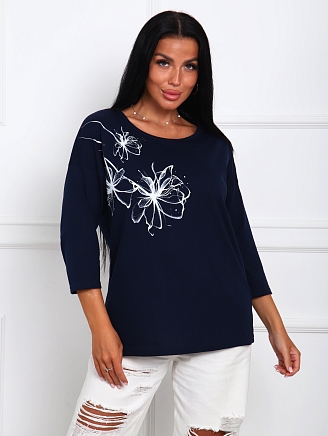 Женская футболка Дженни / чернильно-синий