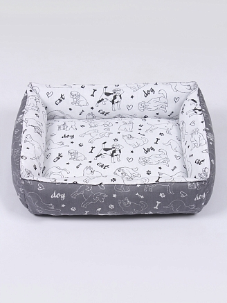 Лежанка для животных мелких пород арт. LDZ / Белый + графит