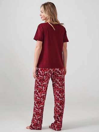 Женская пижама "Лошадка" 2416-К / Бордовый
