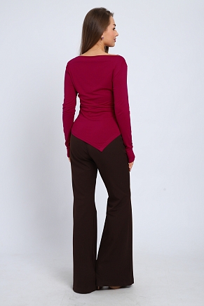 Женский лонгслив 83904 / бордовый