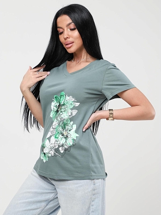 Женская футболка Вейгела / хаки