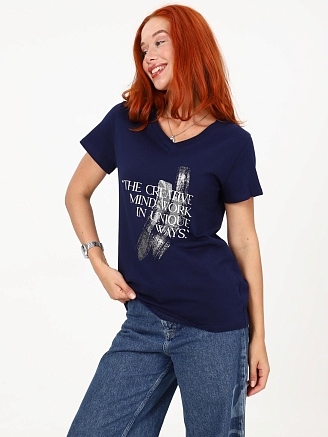 Женская футболка Сопряжение / чернильный