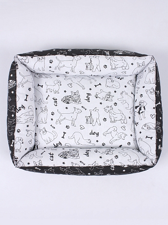 Лежанка для животных мелких пород арт. LDZ / Белый + черный