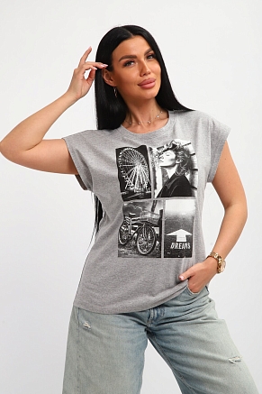 Женская футболка 85669 / серый