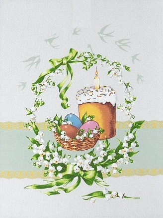 Полотенце кухонное рогожка купон / Пасха (в ассортименте)
