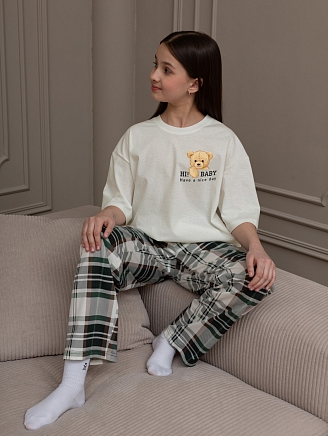 Детский костюм для девочки Мишель-1 КД-390 / зелёный