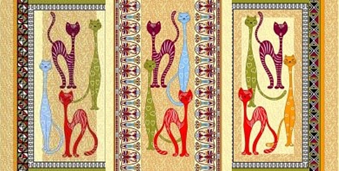 Набор вафельных полотенец / Египетские коты (3шт)