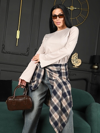 Женский лонгслив мод.2028/1 / Бежевый