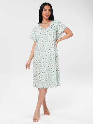 Женская сорочка Сор-73(К) / Фисташковый (цветы)