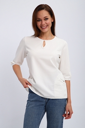 Кофта женская из футера Анфиса / Белый
