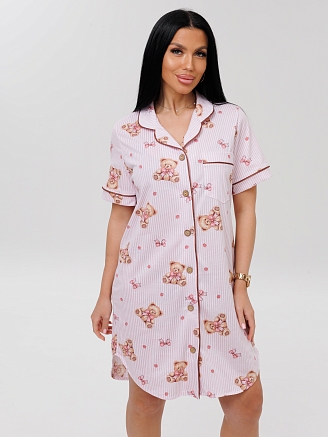 Женский халат Х-181(К) / Розовый (медвежата)