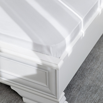 Простыня на резинке "Soft Silver" / Альпийский снег