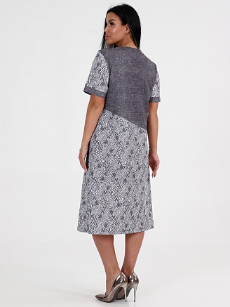 Женское платье Каприз ПлК-1544 / Белые ромбы на кофе