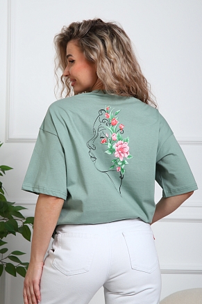 Женская футболка 20526 / оливковый