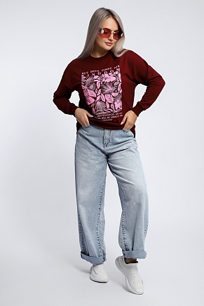 Женская толстовка 80047 / бордовый