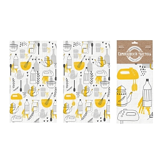 Набор вафельных полотенец "Самойловский Текстиль" Посуда / 2 шт.