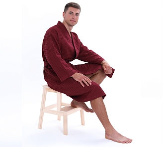Халат вафельный Relax / бордо
