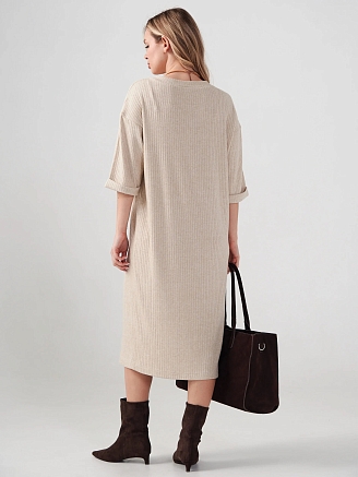 Женское платье "Ангора" 2418-Л / Бежевый