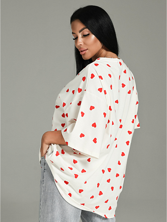 Женская футболка Ирбис / Сердца