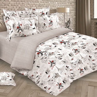 Постельное белье перкаль / Коты в париже