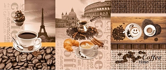 Набор из 3-х вафельных полотенец / Кофе тайм