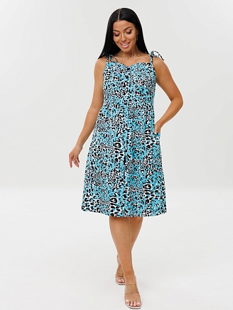 Женский сарафан С-98(К) / Ментол (леопард)