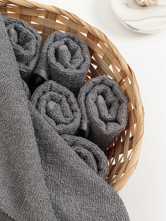 Салфетка махровая г/к Узбекистан 380 гр/м2 / 910-серый