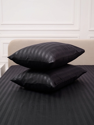 Комплект наволочек микрофибра-страйп / Графит