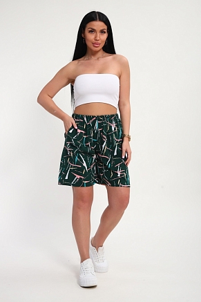 Шорты женские Цветник / Изумрудный макси