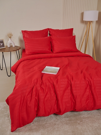 Пододеяльник микрофибра страйп / Красный