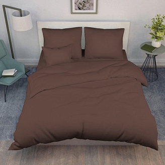 Постельное белье поплин гладкокрашеный / Шоколад