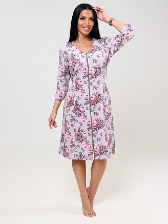 Женский халат ХМ-779 / Розы на капучино