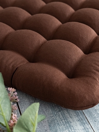 Подушка на стул с гречневой лузгой / Шоколад